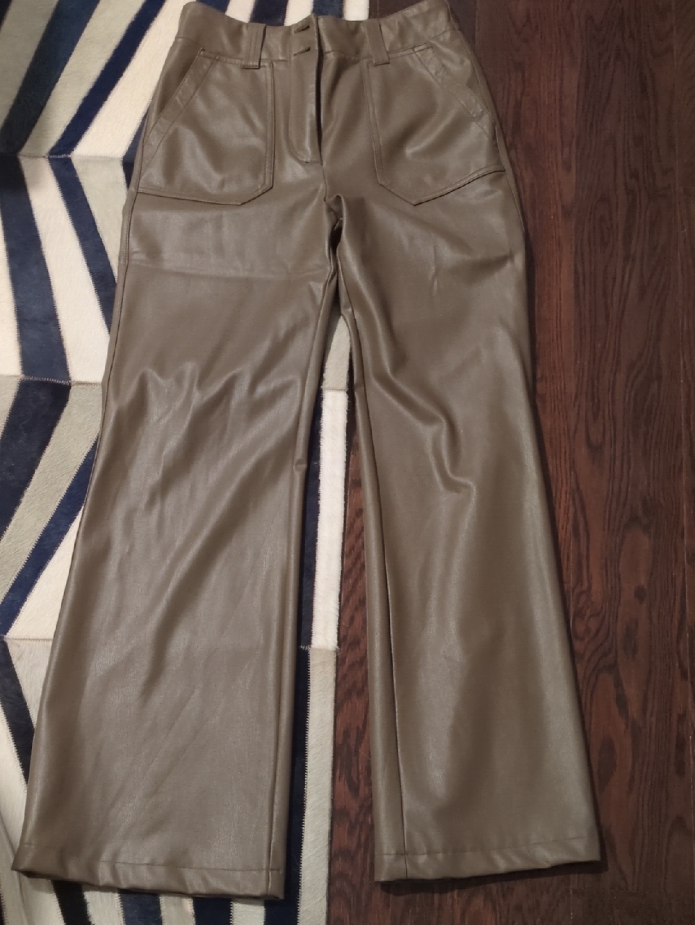 Anthropologie Taupe Faux Leather Pant